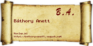 Báthory Anett névjegykártya